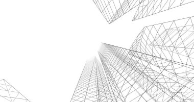 şehir mimarisi ve binalar 3D çizimi 