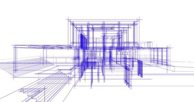 Ev kavramı kroki 3d çizim