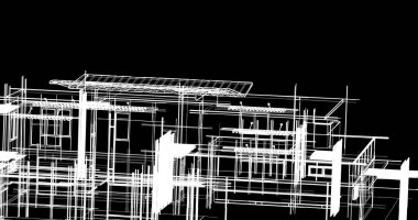 Ev kavramı kroki 3d çizim