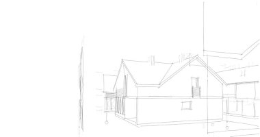 mimari çizimleri 3B illüstrasyon - illüstrasyon