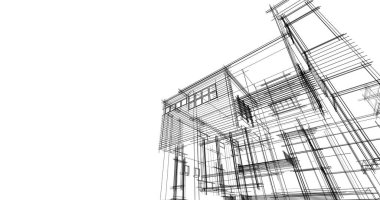 Ev kavramı kroki 3d çizim