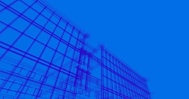 Binanın mimari 3d çizim çizim ev