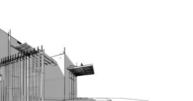 Ev kavramı kroki 3d çizim