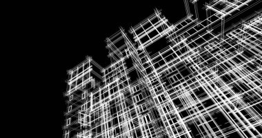 şehir mimarisi ve binalar 3D çizimi 