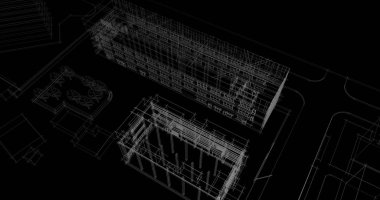 Binanın mimari 3d çizim çizim ev