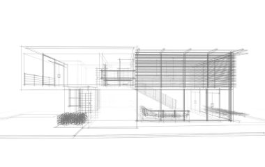 mimari çizimleri 3B illüstrasyon - illüstrasyon