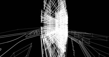 mimari çizimleri 3B illüstrasyon - illüstrasyon