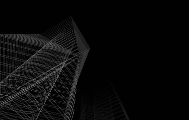 mimari çizimleri 3B illüstrasyon - illüstrasyon