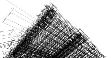 mimari çizimleri 3B illüstrasyon - illüstrasyon