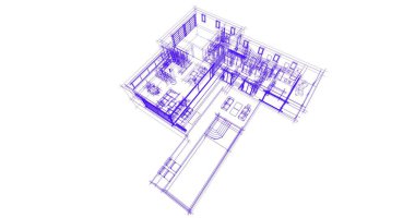 Ev kavramı kroki 3d çizim