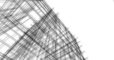 mimari çizimleri 3B illüstrasyon - illüstrasyon