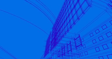 Binanın mimari 3d çizim çizim ev