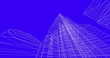 şehir mimarisi ve binalar 3D çizimi 