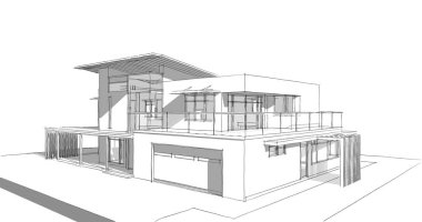 Ev kavramı kroki 3d çizim