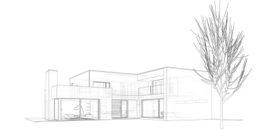 İnşaat 3d çizim Bina mimari