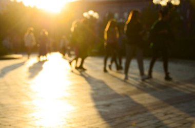 Sonbahar park, bulanık görünüm 