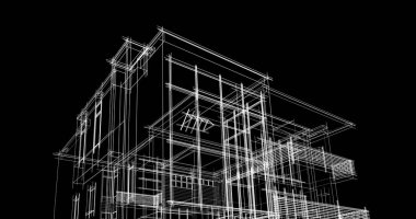 Ev kavramı kroki 3d çizim