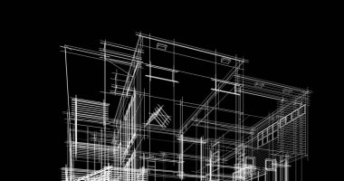 Ev kavramı kroki 3d çizim