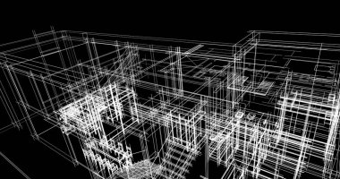 Ev kavramı kroki 3d çizim