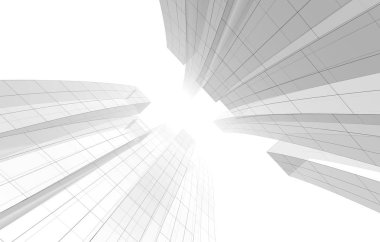 Binanın mimari 3d çizim çizim ev