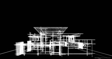 Ev kavramı kroki 3d çizim