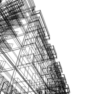 mimari yapı 3d çizim 