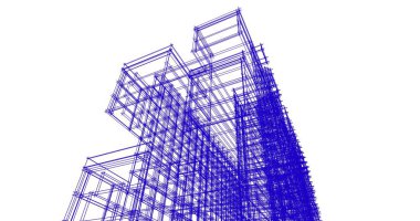 mimari çizimleri 3B illüstrasyon - illüstrasyon