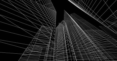 şehir mimarisi ve binalar 3D çizimi 