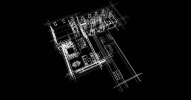 Ev kavramı kroki 3d çizim