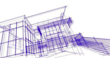 Ev kavramı kroki 3d çizim