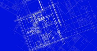 mimari çizimleri 3B illüstrasyon - illüstrasyon