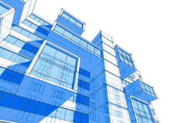 mimari çizimleri 3B illüstrasyon - illüstrasyon