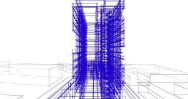 mimari çizimleri 3B illüstrasyon - illüstrasyon