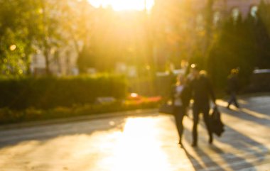 Sonbahar park, bulanık görünüm 