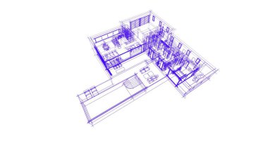 Ev kavramı kroki 3d çizim