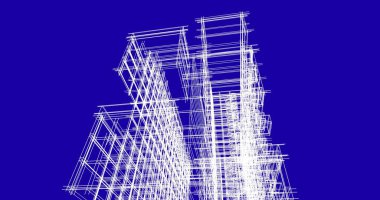 şehir mimarisi ve binalar 3D çizimi 