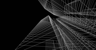 şehir mimarisi ve binalar 3D çizimi 