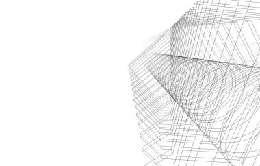 mimari çizimleri 3B illüstrasyon - illüstrasyon