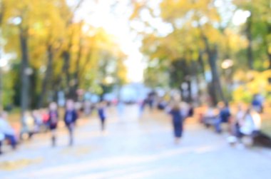 Sonbahar park, bulanık görünüm 