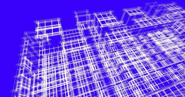 şehir mimarisi ve binalar 3D çizimi 