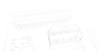 şehir mimarisi ve binalar 3D çizimi 