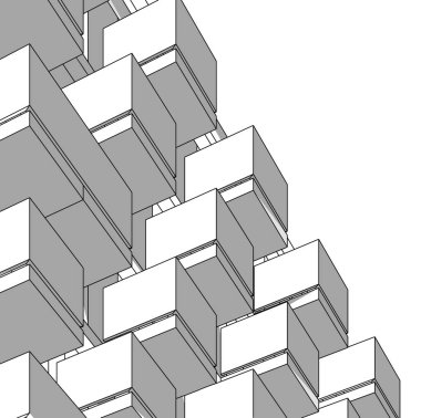 şehir mimarisi ve binalar 3D çizimi 