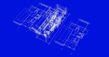Ev kavramı kroki 3d çizim