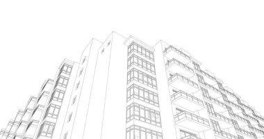 Ev kavramı kroki 3d çizim