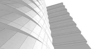 mimari çizimleri 3B illüstrasyon - illüstrasyon