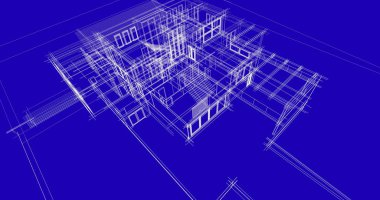 Ev kavramı kroki 3d çizim