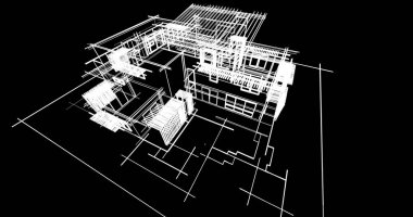 Ev kavramı kroki 3d çizim