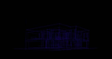 Binanın mimari 3d çizim çizim ev