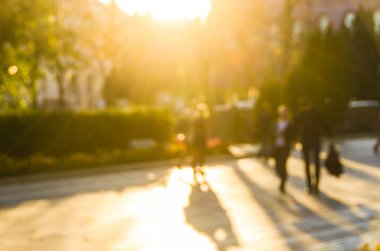 Sonbahar park, bulanık görünüm 