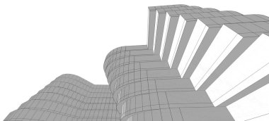 mimari çizimleri 3B illüstrasyon - illüstrasyon